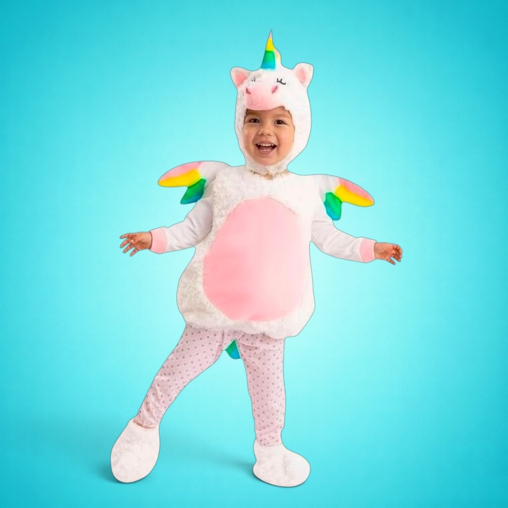 New Spooktacular Creations Baby Unicorn Costume Rainbow Wings 6-12 Months